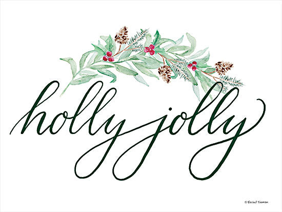 Rachel Nieman RN384 - RN384 - Holly Jolly - 16x12 Holly Jolly, Christmas, Holidays, Greenery, Berries, Pinecones, Typography, Signs from Penny Lane