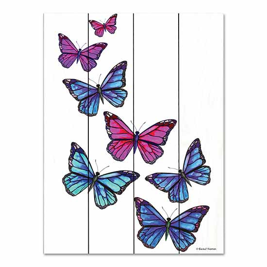 Rachel Nieman RN391PAL - RN391PAL - Vibrant Flying Butterflies - 12x16 Butterflies, Blue Butterflies, Pink Butterflies, Nature from Penny Lane