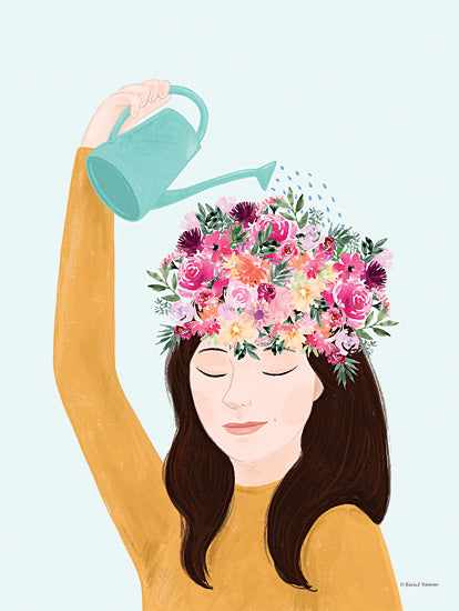 Rachel Nieman RN414 - RN414 - The Way You Speak to Yourself Matters - 12x16 Woman, Floral Crown, Flowers, Watering Can, Whimsical from Penny Lane