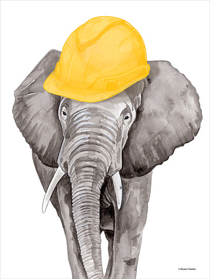 Rachel Nieman RN421 - RN421 - Construction Elephant - 12x16 Construction Elephant, Elephant, Whimsical, Children from Penny Lane