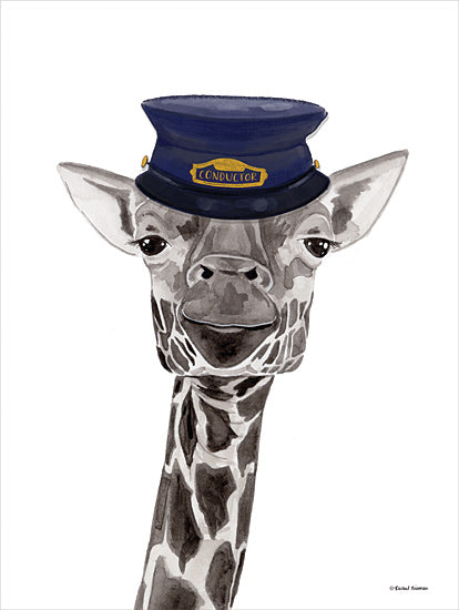 Rachel Nieman RN422 - RN422 - Train Conductor Giraffe - 12x16 Train Conductor Giraffe, Giraffe, Whimsical, Children from Penny Lane