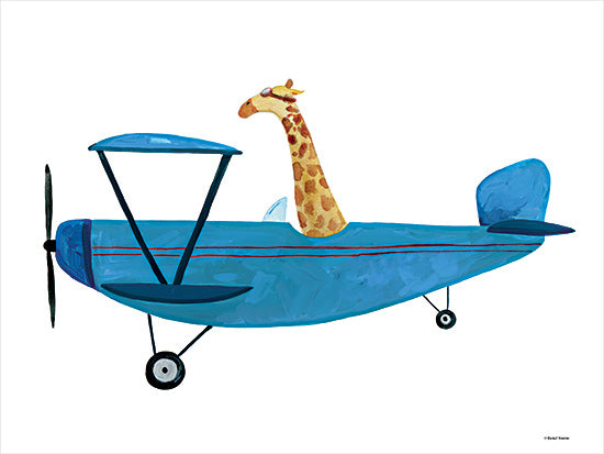Rachel Nieman RN424 - RN424 - Giraffe in a Plane - 16x12 Children, Kid's Room, Airplane, Giraffe, Whimsical from Penny Lane