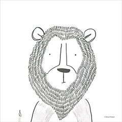 RN425 - Lion Line Drawing 1 - 12x12