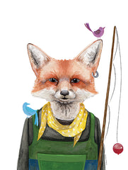 RN446 - Fishing Fox - 12x16