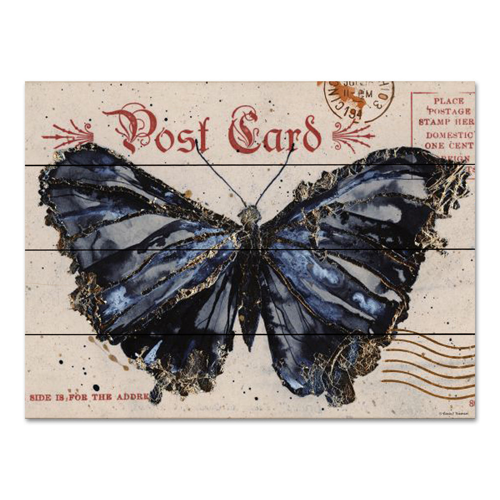 Rachel Nieman RN472PAL - RN472PAL - Postcard Painting 4 - 16x12 Postcard, Butterfly, Blue Butterfly, Gold, Signs from Penny Lane