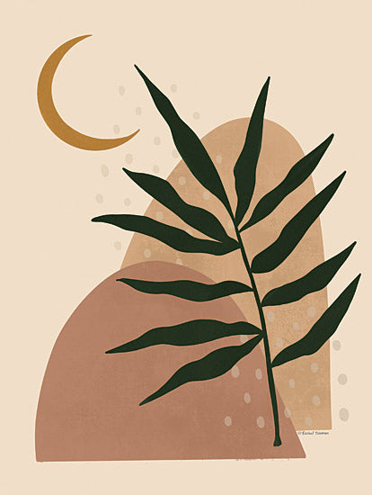Rachel Nieman RN509 - RN509 - Reaching for the Moon - 12x16 Abstract, Leaf, Moon, Mountains, Nature, Greenery from Penny Lane