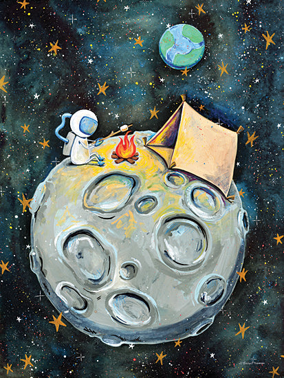 Rachel Nieman RN511 - RN511 - Camping Astronaut - 12x16 Children, Astronaut, Astronomy & Celestial, Camping, Whimsical, Kid's Art from Penny Lane
