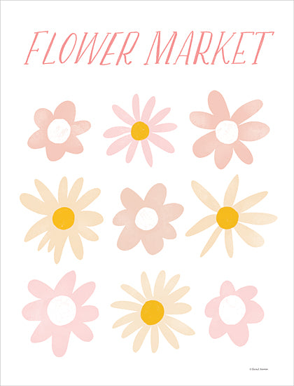 Rachel Nieman RN517 - RN517 - Flower Market Poster - 12x16 Flowers, Flower Poster, Pink Flowers, Flower Market, Typography, Signs, Textual Art, Spring from Penny Lane
