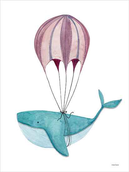Rachel Nieman RN545 - RN545 - Whimsical Wale and a Balloon - 12x16 Baby, New Baby, Nursery, Baby's Room, Whale, Balloon, Whimsical from Penny Lane