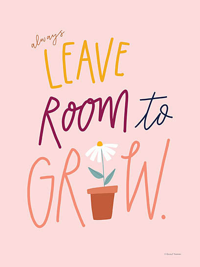 Rachel Nieman RN605 - RN605 - Always Leave Room to Grow - 12x16 Inspirational, Always Leave Room to Grow, Typography, Signs, Textual Art, Flower, Pot from Penny Lane