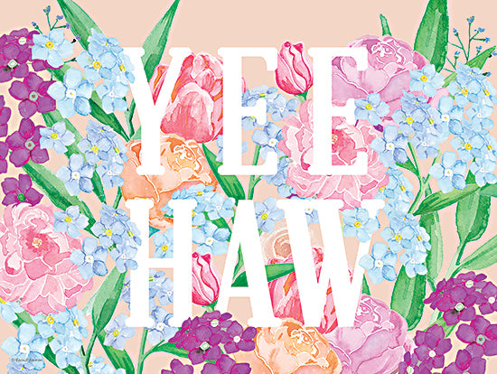 Rachel Nieman RN617 - RN617 - Yee Haw Flowers - 16x12 Flowers, Western, Yee Haw, Typography, Signs, Textual Art from Penny Lane