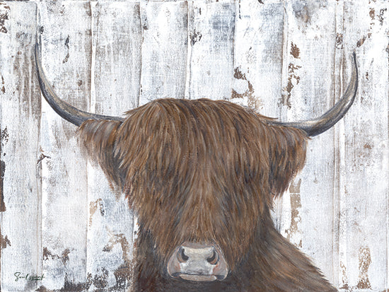 Soulspeak & Sawdust SAW129 - SAW129 - Annabelle - 16x12 Cow, Highlander Cow, Wood Background from Penny Lane