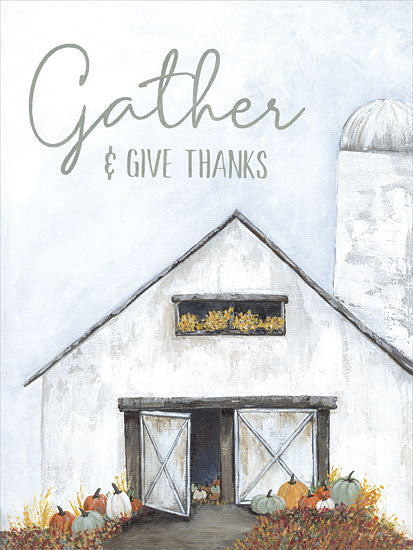 Soulspeak & Sawdust SAW143 - SAW143 - Gather & Give Thanks Barn - 12x16 Barn, Farm, Fall, Gather & Give Thanks, Typography, Signs, Textual Art, Pumpkins, White Barn, Farmhouse/Country from Penny Lane
