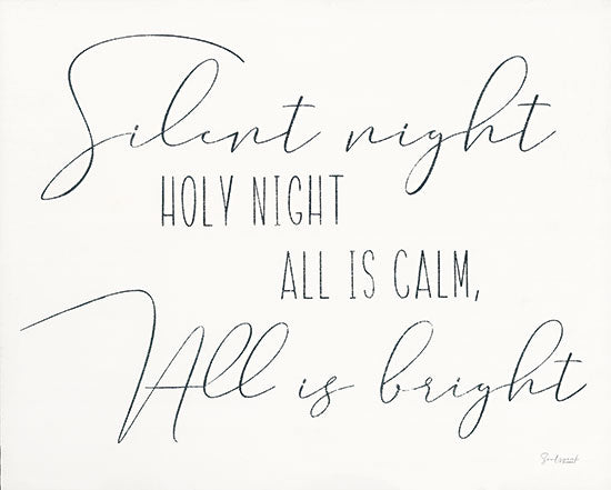 Soulspeak & Sawdust SAW151 - SAW151 - Silent Night Sign - 16x12 Christmas, Holidays, Typography, Signs, Christmas Music, Hymn, Textual Art, Black & White from Penny Lane