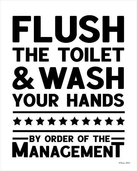 Susan Ball SB1010 - SB1010 - Flush the Toilet - 12x16 Flush the Toilet, Bath, Bathroom, Typography, Humorous, Signs from Penny Lane