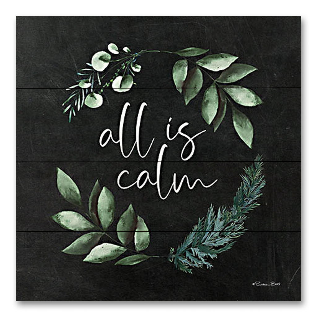 Susan Ball SB1031PAL - SB1031PAL - All is Calm     - 12x12 Christmas, Holidays, Typography, Signs, All is Calm, Wreath, Greenery, Winter from Penny Lane