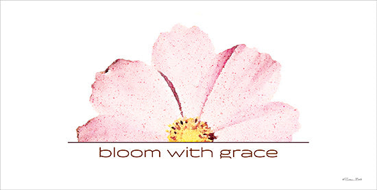 Susan Ball SB1112 - SB1112 - Bloom with Grace - 18x9 Inspirational, Bloom with Grace, Motivational, Typography, Signs, Flower, Pink Flower, Spring from Penny Lane
