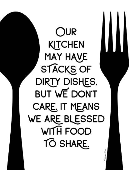 Susan Ball SB1192 - SB1192 - Our Kitchen  - 12x16 Kitchen, Our Kitchen may have Stacks of Dirty Dishes, but We Don't Care, Typography, Signs, Textual Art, Spoon, Fork, Inspirational from Penny Lane