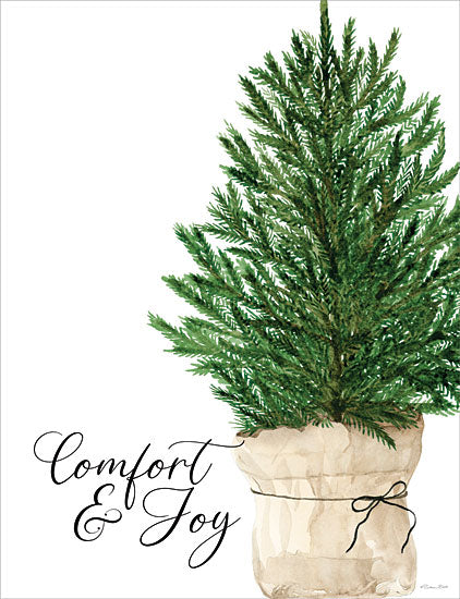 Susan Ball SB1230 - SB1230 - Comfort & Joy - 12x16 Christmas, Holidays, Christmas Tree, Potted Christmas Tree, Basket, Comfort & Joy, Typography, Signs, Textual Art, Winter from Penny Lane