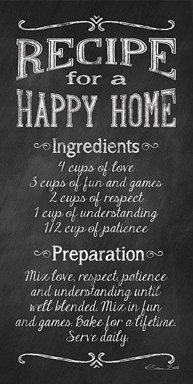 Susan Ball SB292 - Recipe for a Happy Home - Recipe, Home, Encouraging, Calligraphy from Penny Lane Publishing