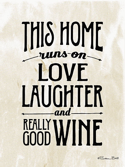 Susan Ball SB349A - Home with Wine - Wine, Typography, Signs from Penny Lane Publishing