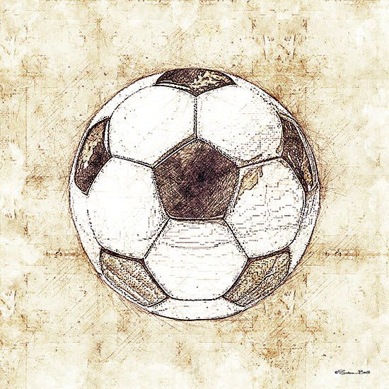 Susan Ball SB869 - SB869 - Soccer Sketch - 12x12 Soccer, Sketch, Sports, Masculine, Boys from Penny Lane