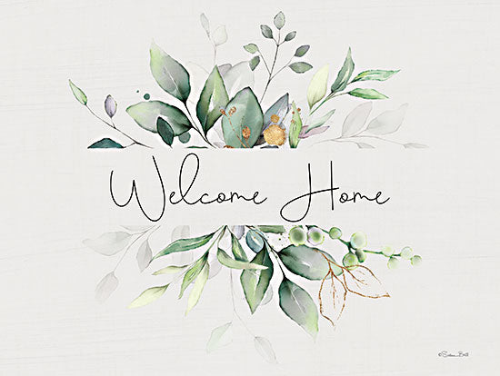 Susan Ball SB925 - SB925 - Welcome Home - 16x12 Inspirational, Welcome Home, Typography, Signs, Textual Art, Greenery, Botanical, Nature from Penny Lane