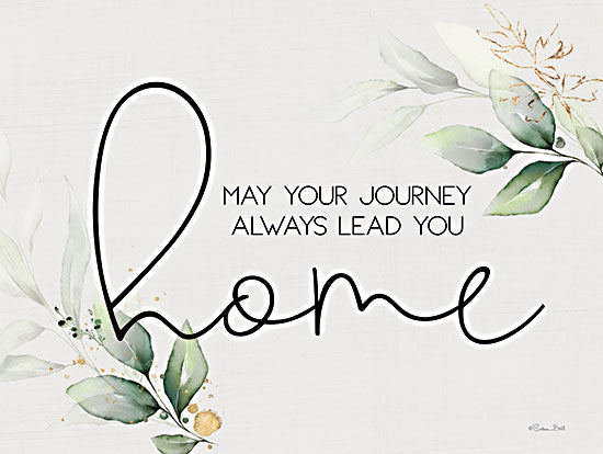Susan Ball SB926 - SB926 - Lead You Home - 16x12 Inspirational, Home, May Your Journey Always Lead You Home, Typography, Signs, Textual Art, Greenery, Botanical, Nature from Penny Lane