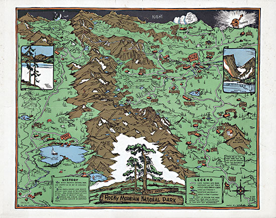 Stellar Design Studio SDS1125 - SDS1125 - Rocky Mountain National Park Map - 16x12 Travel, Map, Rocky Mountain National Park, National Parks, Typography, Signs, Textual Art, Landscape from Penny Lane