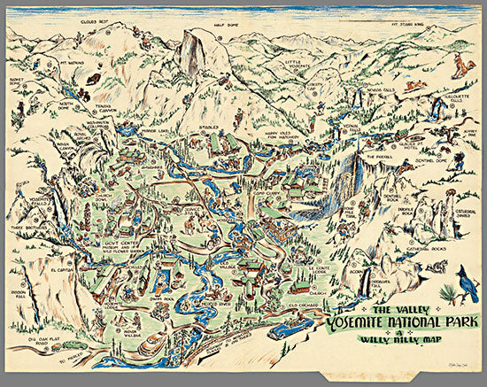 Stellar Design Studio SDS1130 - SDS1130 - Yosemite National Park Map - 16x12 Travel, Map, The Valley Yosemite National Park, Typography, Signs, Textual Art, Landscape from Penny Lane