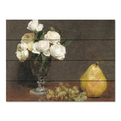 SDS1166PAL - White Roses and Fruit - 16x12