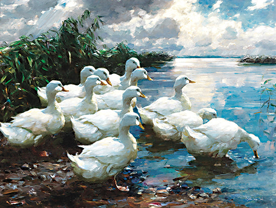 Stellar Design Studio SDS1176 - SDS1176 - Ducks by the Lake 1 - 16x12 Ducks, Lake, Landscape, Summer, Traditional, Raft of Ducks from Penny Lane