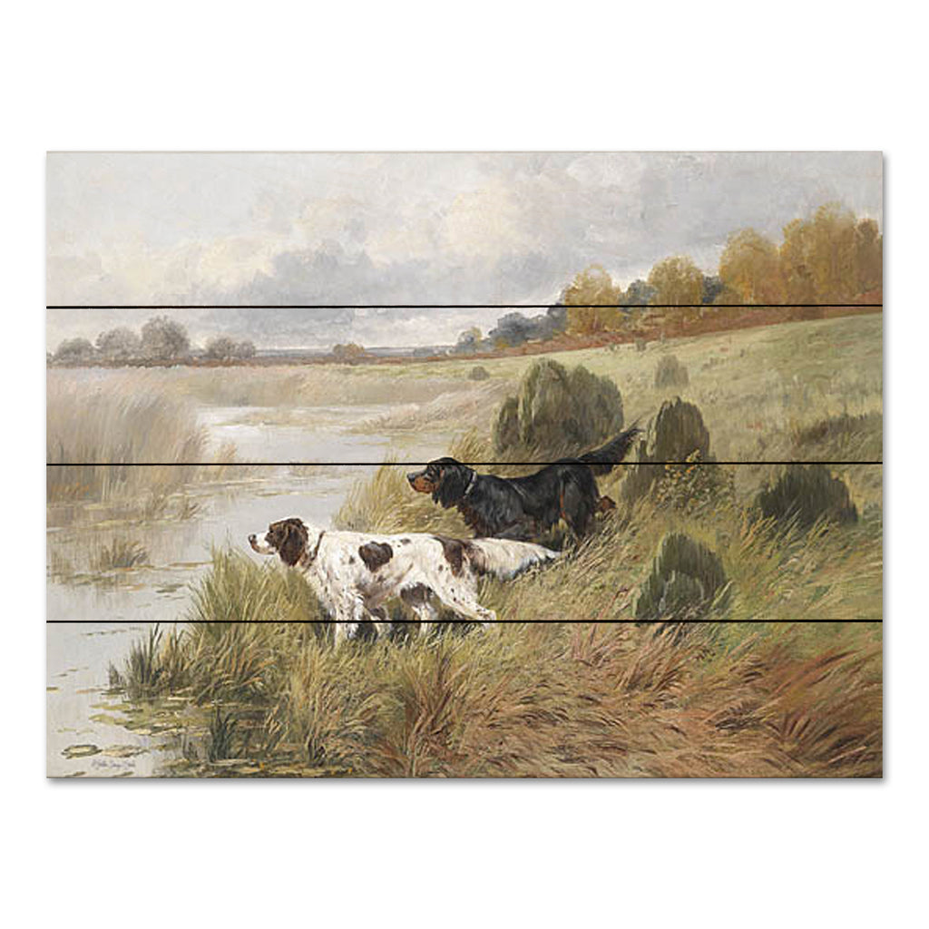 Stellar Design Studio SDS1182PAL - SDS1182PAL - The Hunt - 16x12 Dogs, Hunting, Field, Landscape, Masculine, Lake, Lodge from Penny Lane