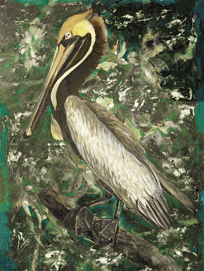 Stellar Design Studio SDS1436 - SDS1436 - Perched Pelican - 12x16 Coastal, Pelican, Tropical, Abstract, Green from Penny Lane