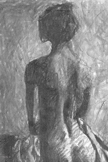 Stellar Design Studio SDS1443 - SDS1443 - Charcoal Nude 3 - 12x18 Figurative, Nude, Woman, Charcoal, Sketch, Drawing Print, Black & White from Penny Lane