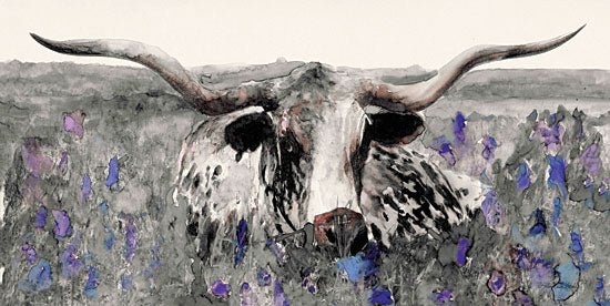 Stellar Design Studio SDS375 - SDS375 - Longhorn in Flower Field   - 18x9 Longhorn Cow, Flower Field, Portrait from Penny Lane