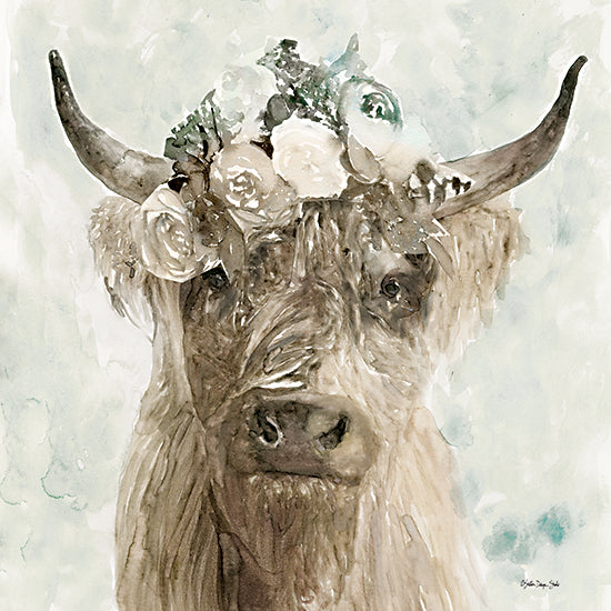 Stellar Design Studio SDS508 - SDS508 - Cow and Crown II - 12x12 Cow, Floral Crown, Portrait from Penny Lane