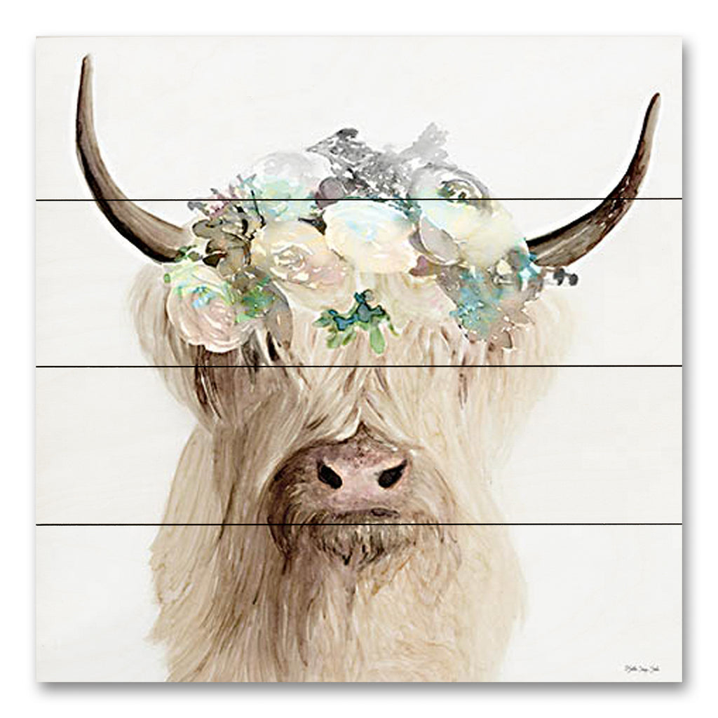 Stellar Design Studio SDS702PAL - SDS702PAL - Floral Highland Cow    - 12x12 Animals, Cow, Highland Cow, Flowers, Floral Crown, Whimsical from Penny Lane