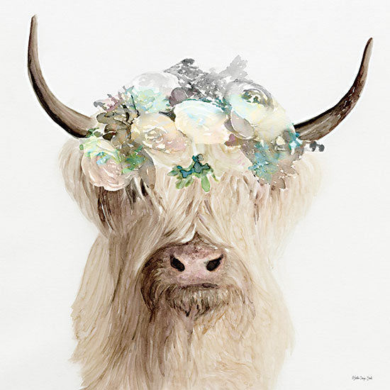 Stellar Design Studio SDS702 - SDS702 - Floral Highland Cow    - 12x12 Animals, Cow, Highland Cow, Flowers, Floral Crown, Whimsical from Penny Lane