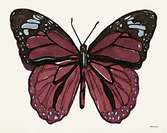 Stellar Design Studio SDS789 - SDS789 - Papillon 6 - 16x12 Papillon, Maroon, Light Blue,  Insects, Butterfly, French from Penny Lane