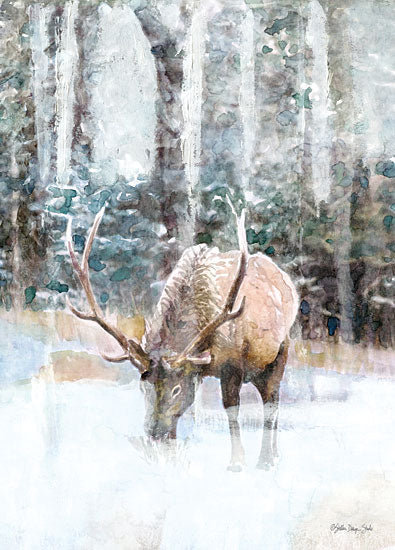 Stellar Design Studio SDS791 - SDS791 - Grand Elk 1 - 12x16 Elk, Winter, Wildlife, Landscape, Trees, Snow, Abstract from Penny Lane