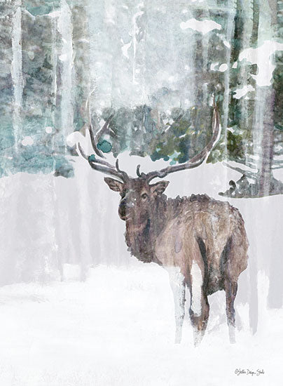 Stellar Design Studio SDS792 - SDS792 - Grand Elk 2 - 12x16 Grand Elk, Elk, Wildlife, Abstract, Forest, Winter from Penny Lane