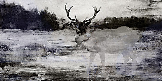 Stellar Design Studio SDS809 - SDS809 - Bull in Forest 2 - 18x12 Abstract, Bull Deer, Forest, Black & White from Penny Lane