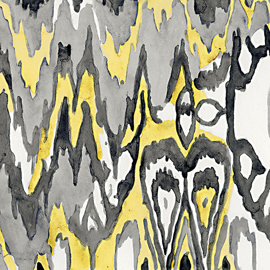 Stellar Design Studio SDS845 - SDS845 - Yellow-Gray Ikat 1 - 12x12 Abstract, Black, White, Yellow, Patterns from Penny Lane