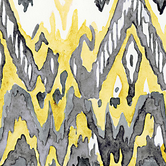 Stellar Design Studio SDS846 - SDS846 - Yellow-Gray Ikat 2 - 12x12 Abstract, Black, White, Yellow, Patterns from Penny Lane