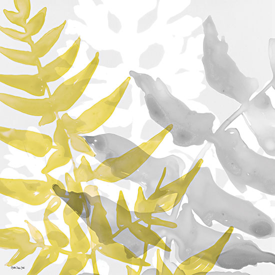 Stellar Design Studio SDS850 - SDS850 - Yellow-Gray Leaves 2 - 12x12 Abstract, Leaves, Tropical from Penny Lane