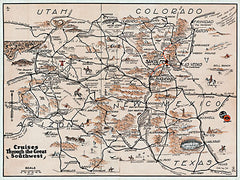 SDS867 - Southwest Travel Map - 16x12