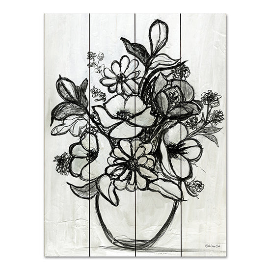 Stellar Design Studio SDS938PAL - SDS938PAL - Arrangement in Ink - 12x16 Abstract, Flowers, Bouquet, Black & White, Ink Drawing from Penny Lane