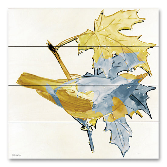 Stellar Design Studio SDS994PAL - SDS994PAL - Blue and Gold Bird - 12x12 Bird, Branch, Leaves, Gold, Blue, Abstract from Penny Lane