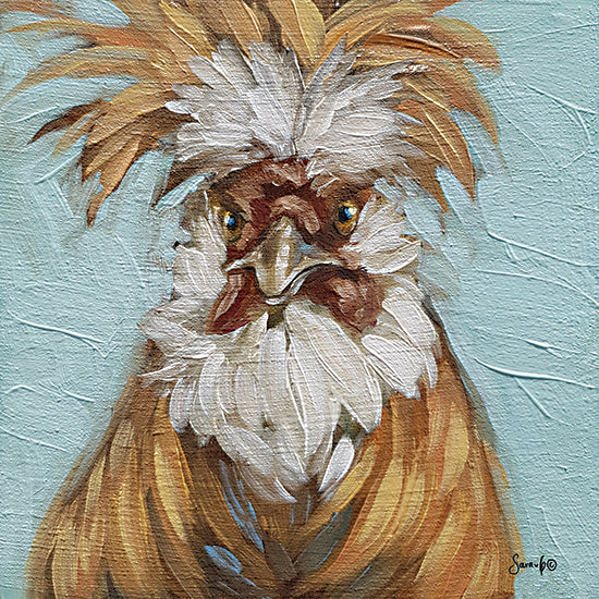 Sara G. Designs SGD120 - SGD120 - Just a Cluck Away 2 - 12x12 Chicken, Farm Animal, Abstract, Portrait, Yellow, White, Textured from Penny Lane
